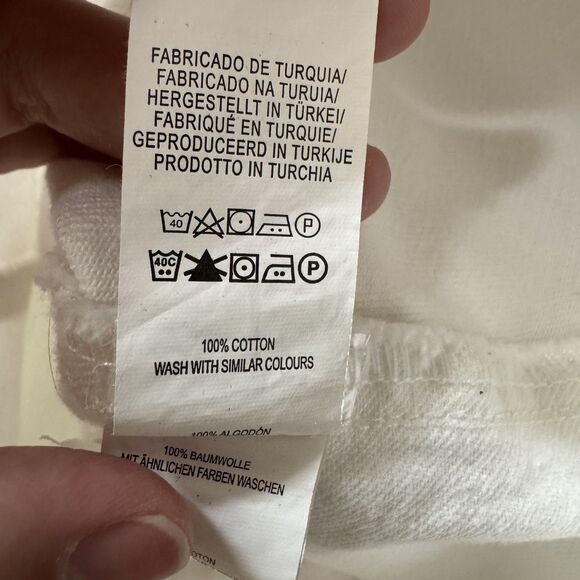 Denim Co Skirt Womens 6 White Denim A-Line Mini Button Front Pockets Raw Hem - Picture 6 of 10